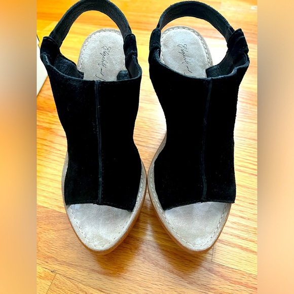 Elizabeth and James Shoes - NEW. Elizabeth and James black suede wedges size 7